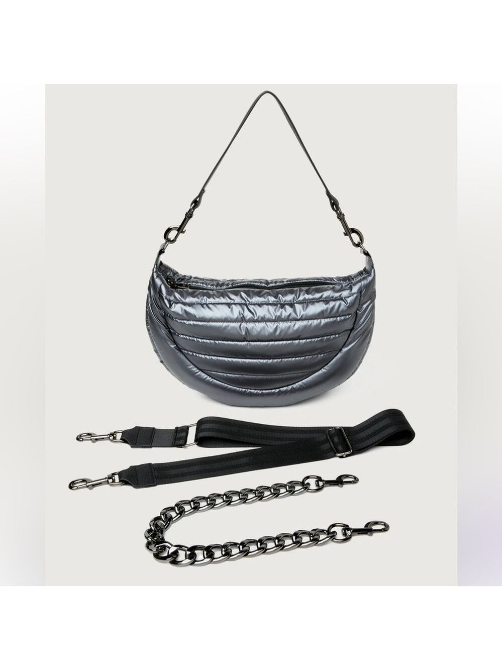 THINK ROYLN Pearl Gray Elton Hobo Crossbody Bag - Picture 2 of 7